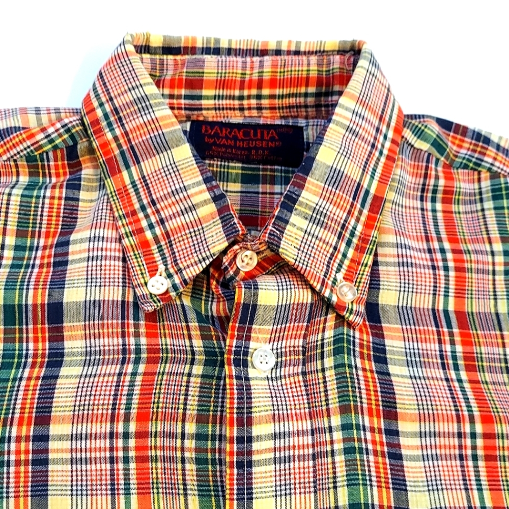 Vintage Baracuta by Van Heusen Boys Button Down Shirt UK MOD SKA 16 Teen Large